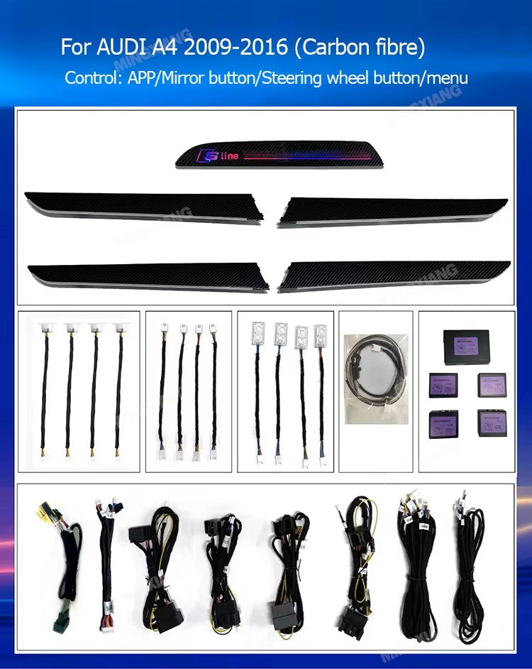 Dynamic Ambient Lighting & Carbon Fiber Kit fits Audi A4 B8 2009-2016