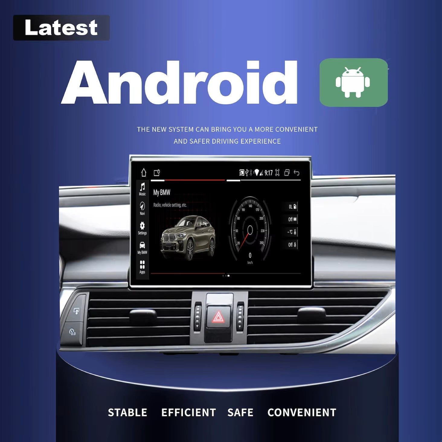 Premium Upgrade 8.8" Touchscreen for Audi A6 A7 C7 C7.5 2012-2018 OEM RMC HNR MHI Featuring Android 14 Wifi 4G Multimedia