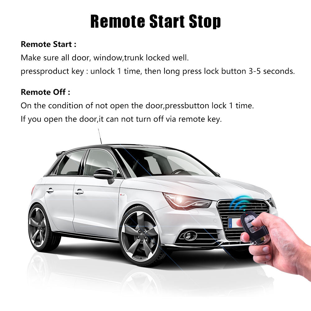 Bayern Motor Werks Engine Remote Start Stop System fits all Audi A4 A5 A6 A7 A8 Q3 Q7 TT with Keyless Entry Auto Unlock/Lock & Smartphone Remote Control