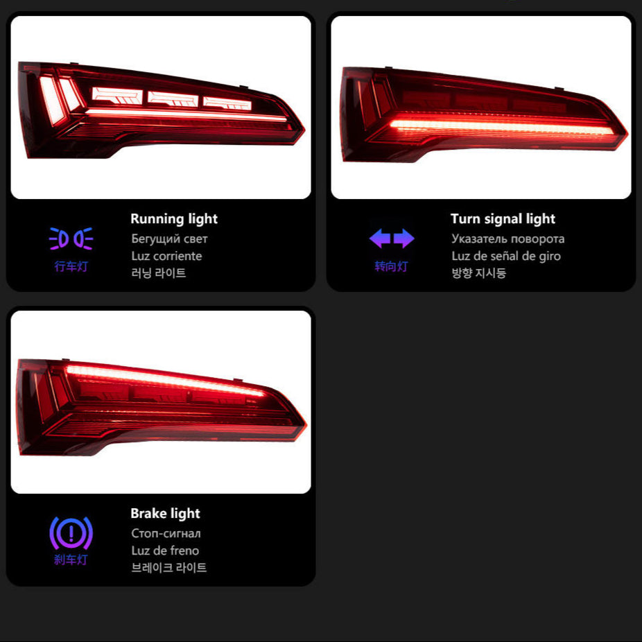 Taillight Dynamic Signal Animation fits Audi Q5 2018-2021 with Rear Lamp Stop Brake & Reverse