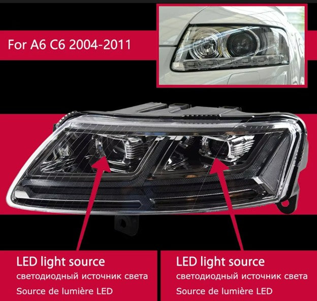 Upgrade A6 S6 C6 2005-2011 Dynamic LED Headlight with Sequential Turn Signals