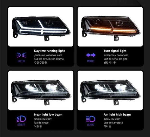 Upgrade A6 S6 C6 2005-2011 Dynamic LED Headlight with Sequential Turn Signals