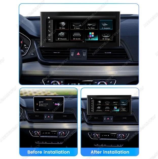 MNX Upgrade Touchscreens for Audi Q5 2017-2020 features Android/CarPlay 10.25 and 12.5" Multimedia Touchscreens