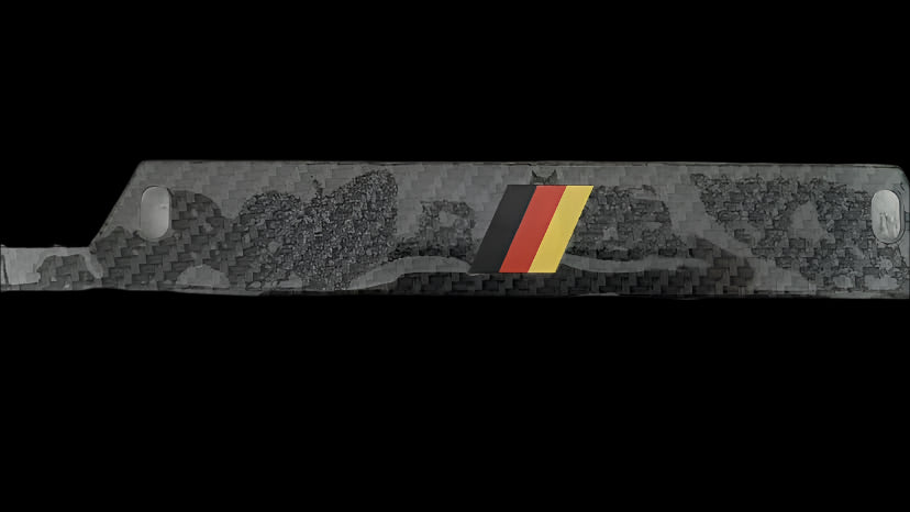 Bayern Motor Werks Carbon Fiber License Plate Frame with German Flag emblem (2-pak)