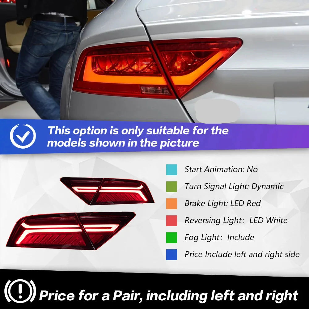 RS7 Style LED Taillamp Dynamic Signal Taillight with Animation fits Audi A7 S7 2011-2018